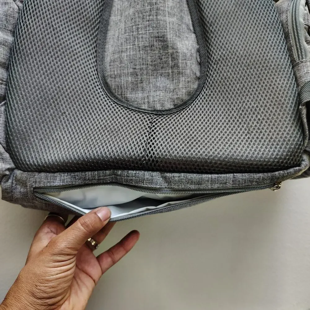 CoolBELL Diaper Bag Backpack Gray Insulated Bottle Pockets Travel Baby Carry On